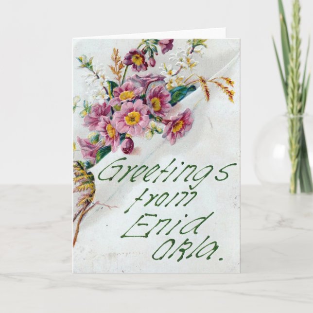 Cartão Vintage Saudações De Oklahoma (Frente)