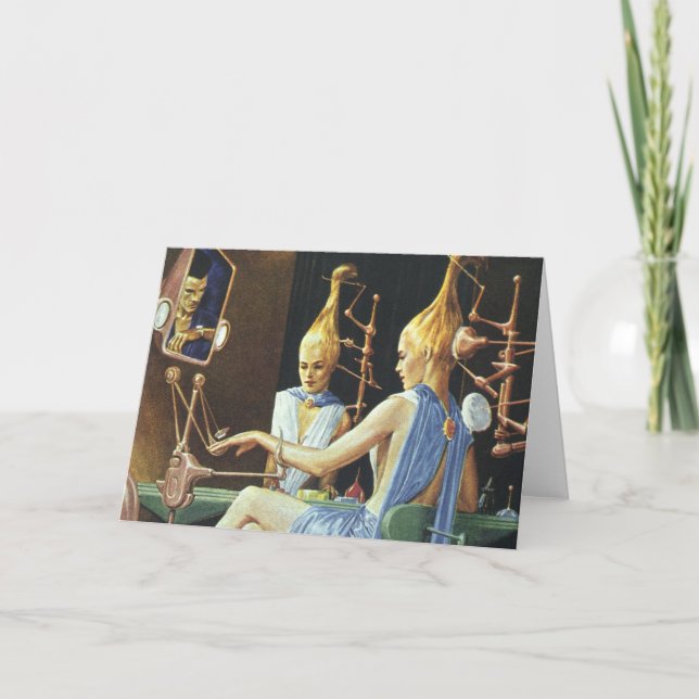 Cartão Vintage Science Ficty Beauty Salon Spa Manicures (Frente)