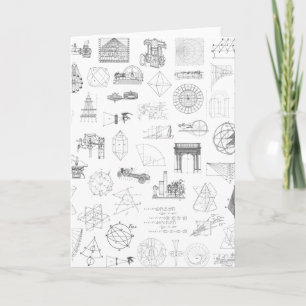 Cartão Vintage Science Illustrations Black White Standard