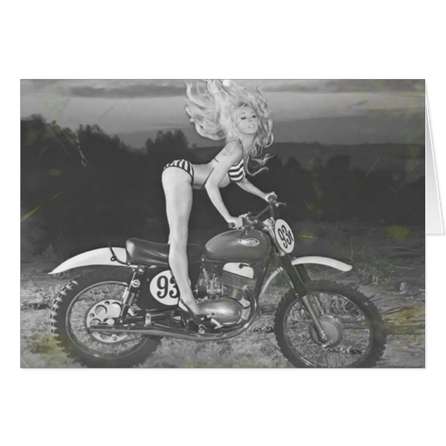 CARTÃO VINTAGE SCRAMBLER E MODELO QUENTE. (Frente Horizontal)