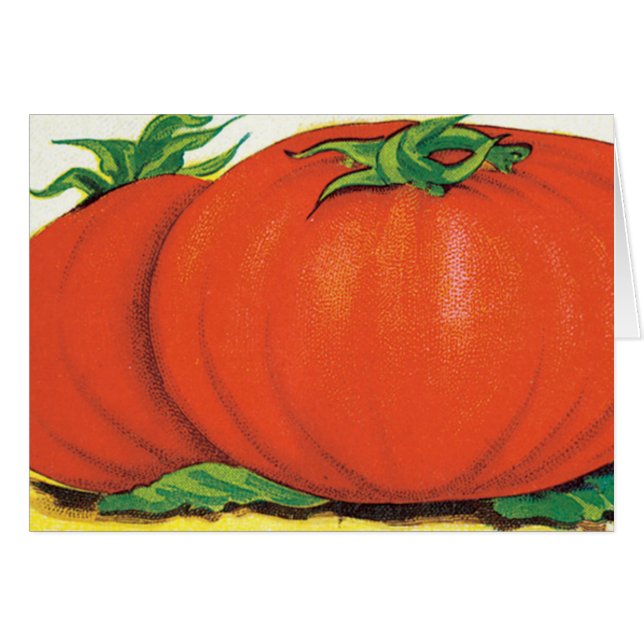 Cartão Vintage Seed Packet Art, Tomates Red Ripe (Frente Horizontal)