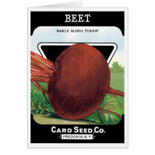 Cartão Vintage Seed Packet Label Art, Beet Vegetables