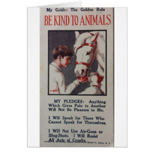 Cartão Vintage - seja amável à garantia dos animais,