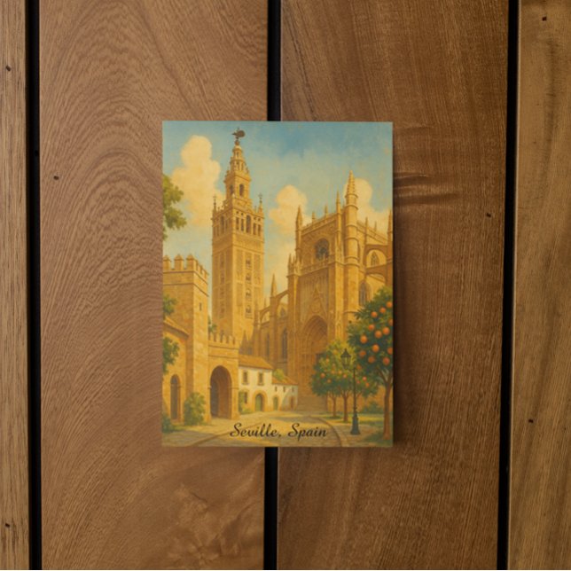 Cartão Vintage Seville Spain Andalusia Travel (Vintage Seville Spain Andalusia Travel Card)