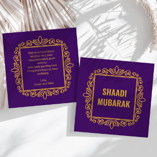 Cartão Vintage Shaadi Mubarak Roxo Ornamentado