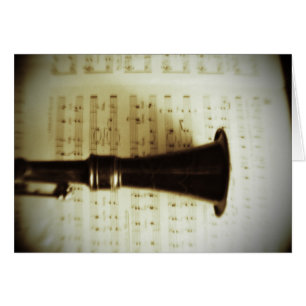Cartão Vintage Silver Clarinet