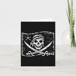 Cartão Vintage Skull Pirate Flag Dia de as Bruxas engraça