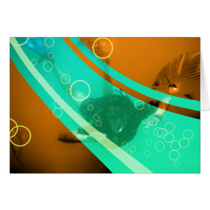 Cartão vintage snorkeler