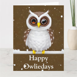 Cartão Vintage Snow Owl Holiday Foled Card