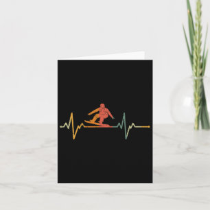 Cartão Vintage Snowboarder Gift Heartbeat Snowboardin