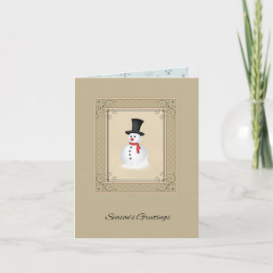 Cartão Vintage Snowman Christmas