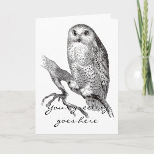 Cartão Vintage Snowy Owl Greeting Card