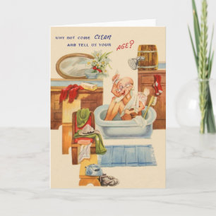 Cartão Vintage sobre o aniversário do Hill