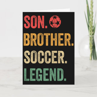Cartão Vintage Son Brother Soccer Legend Retro Boys Socc 