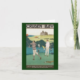 Cartão Vintage Sports Golf in Scotland, Golfers Golfing