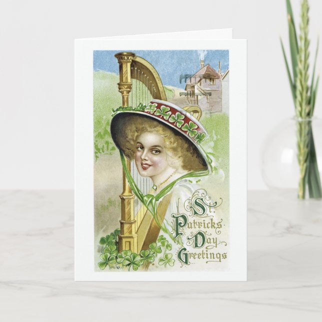 Cartão Vintage St Patrick's Day Card (Frente)