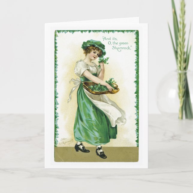 Cartão Vintage St Patrick's Day Card (Frente)