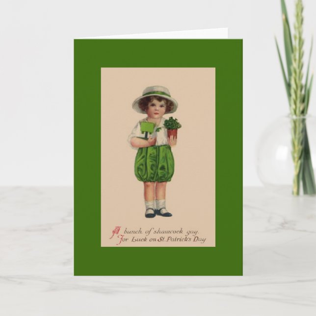 Cartão Vintage St. Patrick's Day Greeting (Frente)
