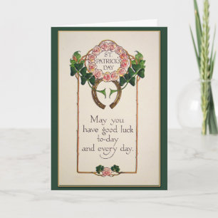 Cartão Vintage St. Patricks Day Luck of the Irish