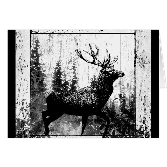 Cartão Vintage Stag, Deer Animal (Frente Horizontal)