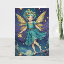 Cartão Vintage Starry Night Fairy Personalizada