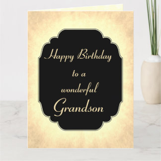 Cartão Vintage style Birthday Grandson