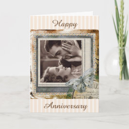 Cartão Vintage Style Feliz Aniversário "Eu Te Amo".