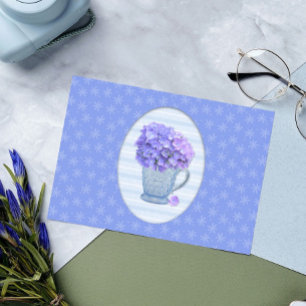 Cartão Vintage Style Hydrangea Large Font Birthday Card