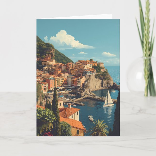 Cartão Vintage Style Portofino Genova Italy (Frente)