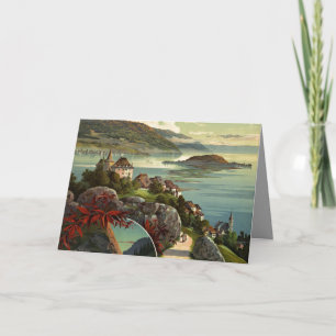 Cartão Vintage Suiça Illustration Art