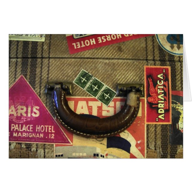 Cartão Vintage Suitcase (Frente Horizontal)