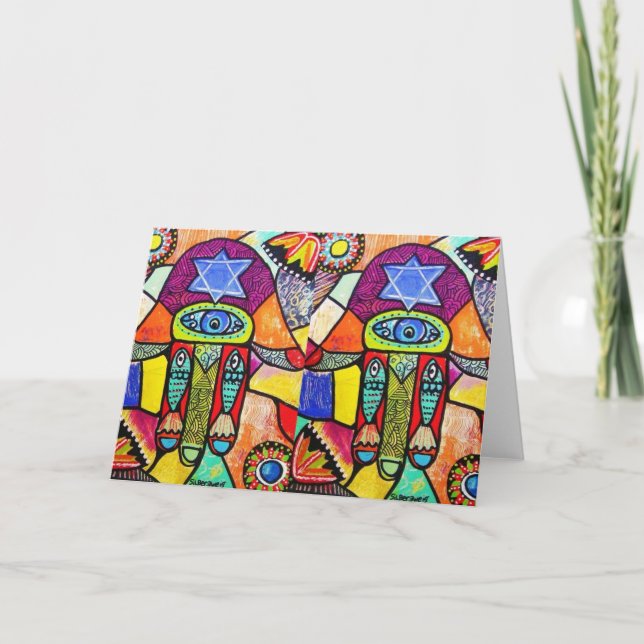 Cartão Vintage Tapaery Hamsa (Frente)