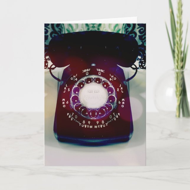 Cartão Vintage Telephone Greeting Card. (Frente)