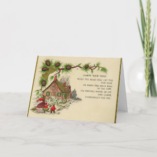 Cartão Vintage - The Bells Ring for the New Year