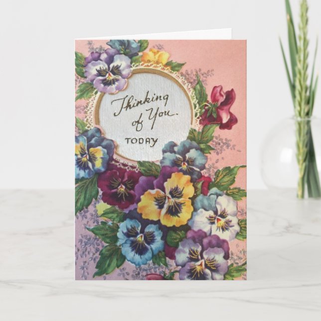 Cartão Vintage - Thinking of You Today, (Frente)