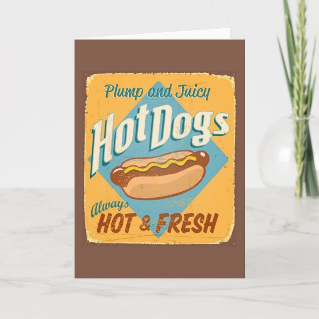 Cartão Vintage tin sign - Hot Dogs (Frente)