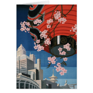 Cartão Vintage Tokyo viagem