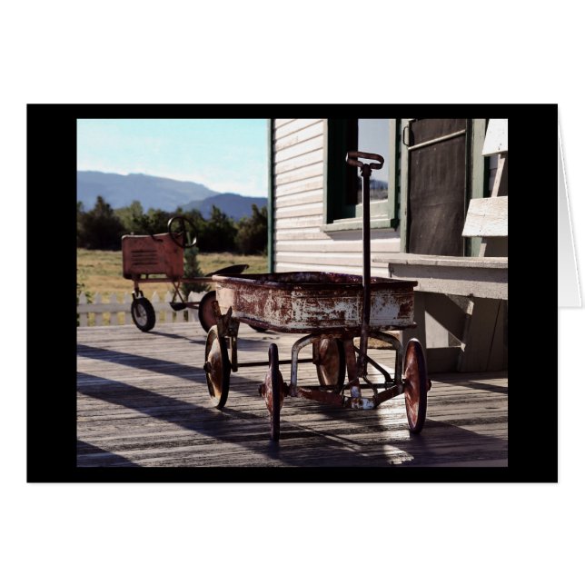 Cartão Vintage Toy Wagon (Frente Horizontal)