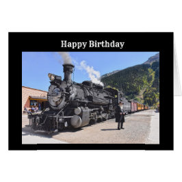 Cartão Vintage Train, Feliz Aniversário, Velho Timer!