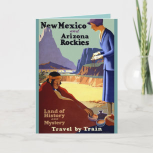 Cartão Vintage Travel - New Mexico and Arizona Rockies