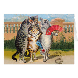 Cartão Vintage Três Pequenos Gatinhos Perdidos Mittens