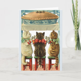 Cartão Vintage Três Pequenos Gatinhos Pie Nota De Rato
