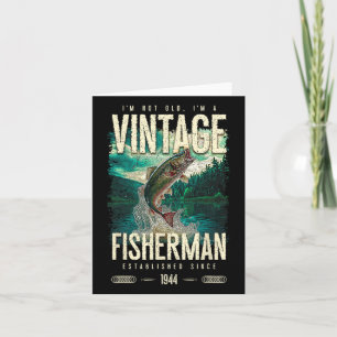 Cartão Vintage Trout Pescador Engraçado Pesca Aniversário