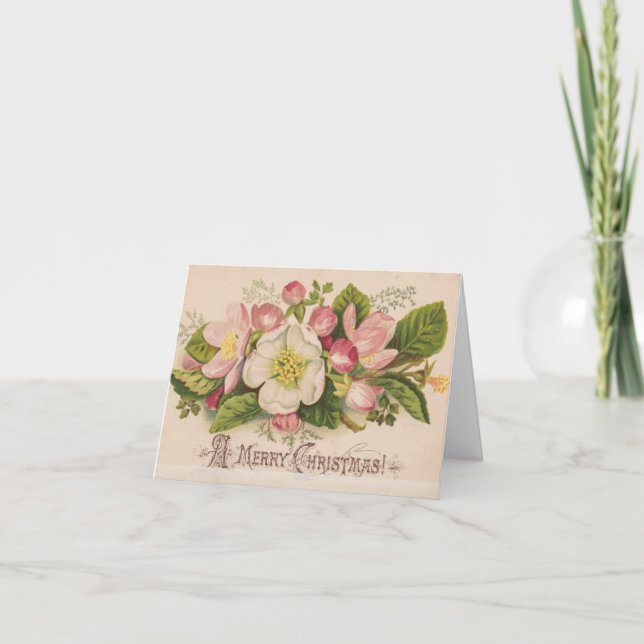 Cartão Vintage Um Feliz Natal Personalizado (Frente)