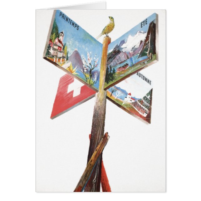 Cartão Vintage Vacin Suiça (Frente)