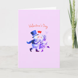 Cartão Vintage Valentine’s Day – Romantic Snow Couple