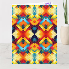 Cartão Vintage Vibs Em Cores: Na moda Geométrico Forms