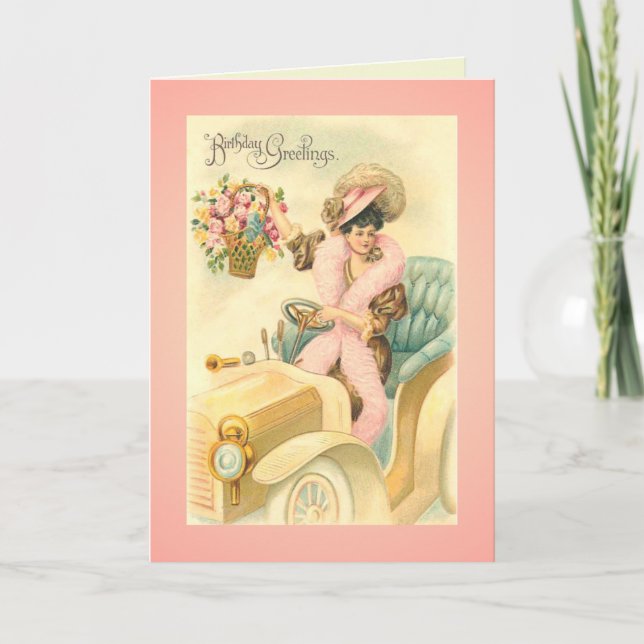 Cartão Vintage Victorian Birthday Day Card (Frente)