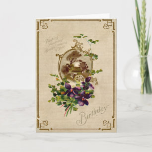 Cartão Vintage Victorian Floral Day Card