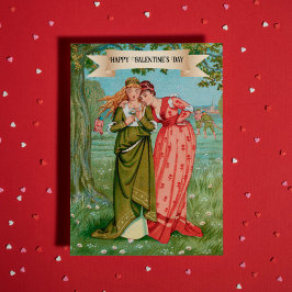 Cartão Vintage Victorian Galentine Day Bonito Amigo